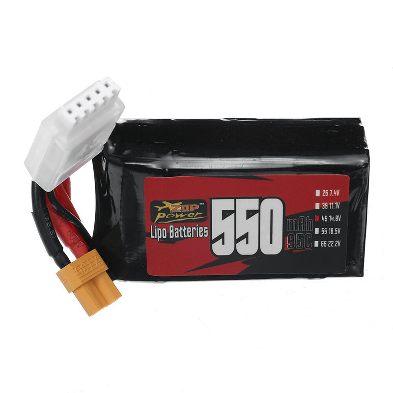 ZOP Power 4S 14.8V 550mAh 95C 8.14Wh LiPo Battery XT30 Plug for RC Drone FPV Racing