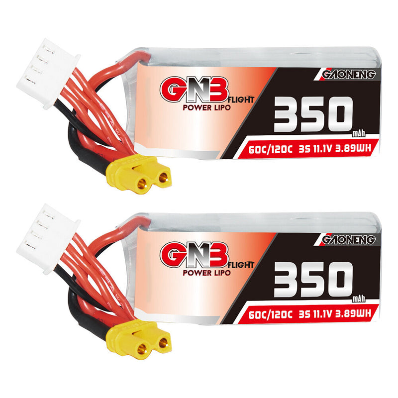 Gaoneng GNB3503S60A 11.1V 350mAh 60C 3S LiPo Battery XT30 Plug for 2.5 Inch Toothpick FPV Racing Drone RC Car Helicopter Aiplane