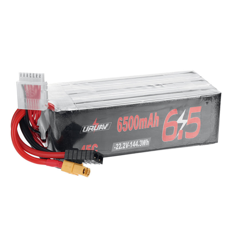 URUAV 22.2V 6500mAh 45C 6S LiPo Battery XT60 Plug for RC Drone