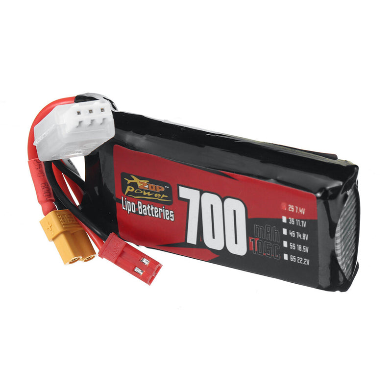 ZOP Power 2S 7.4V 700mAh 105C 5.18Wh LiPo Battery XT30 Plug for RC Car Helicopter