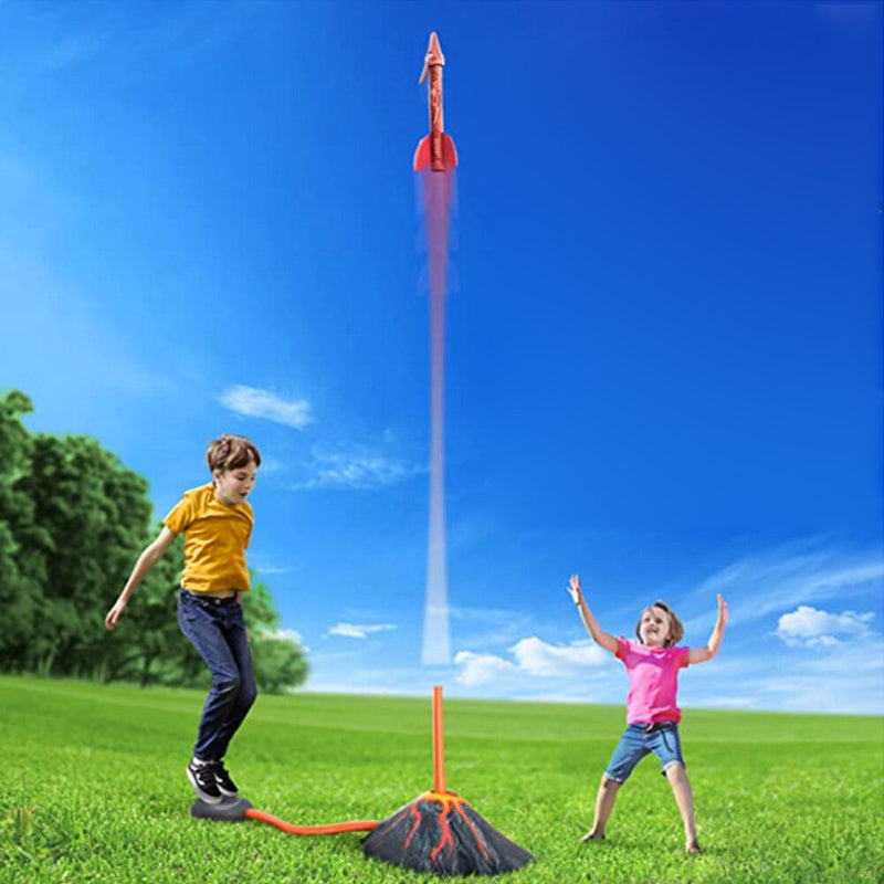 Pedal Flying Dinosaur Rocket Launcher for Kids Launch up to 100 ft Outdoor Toys Family Funny Toy