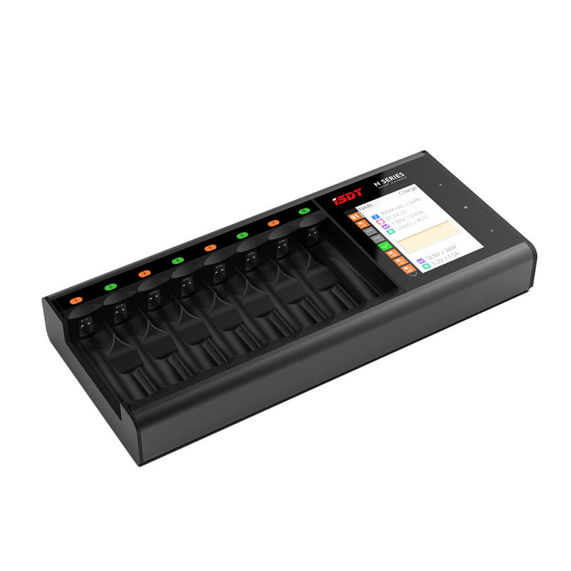 ISDT N8 18W 1.5A 8 Slots LCD AA/AAA Battery Quick Charger for LiIon LiHv Life NiMh Nicd Nizn