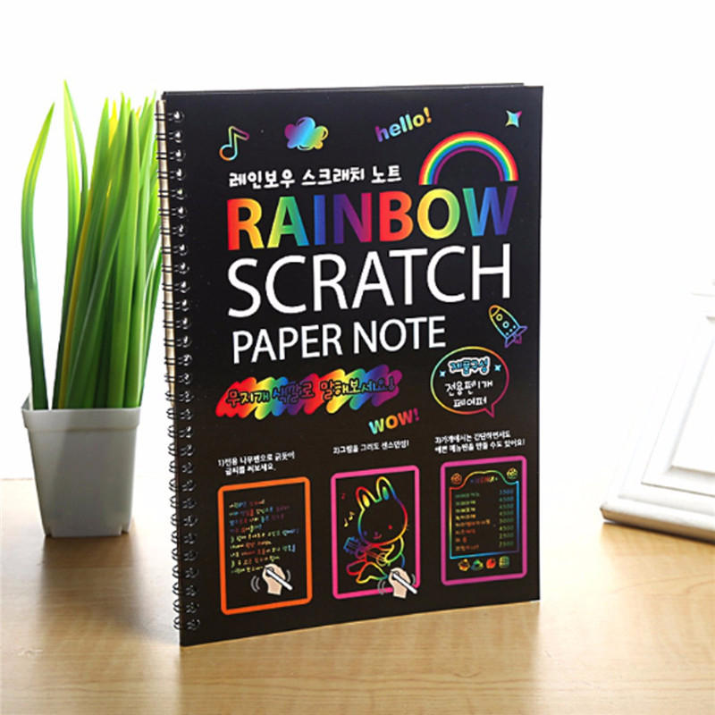 10PCS Funny Scratch Painting Notebook DIY Drawing Toy Big Blow Children Paper Art Educational Toys