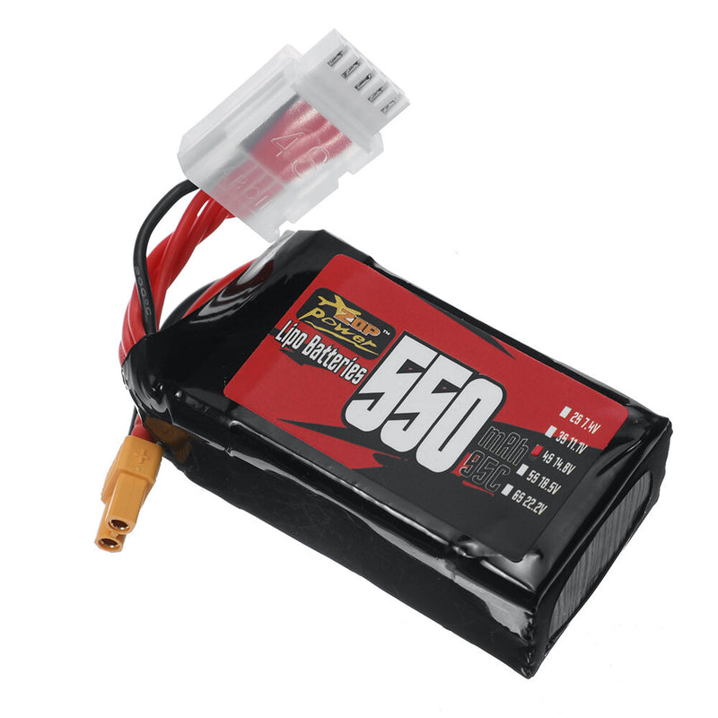 ZOP Power 4S 14.8V 550mAh 95C 8.14Wh LiPo Battery XT30 Plug for RC Drone FPV Racing