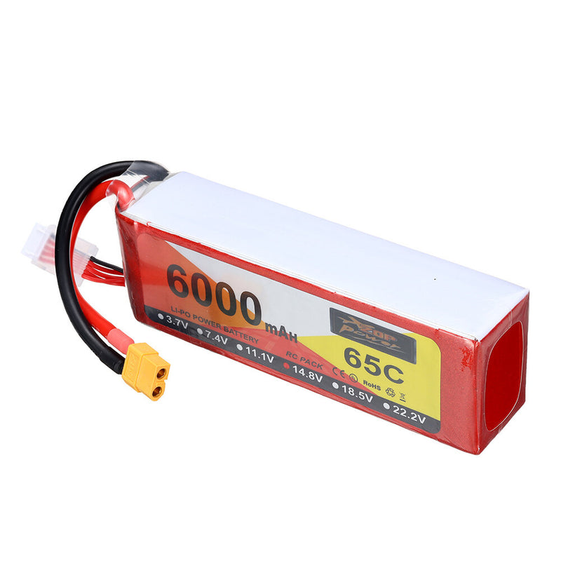 ZOP Power 14.8V 6000mAh 65C 4S LiPo Battery XT60 Plug for RC Drone