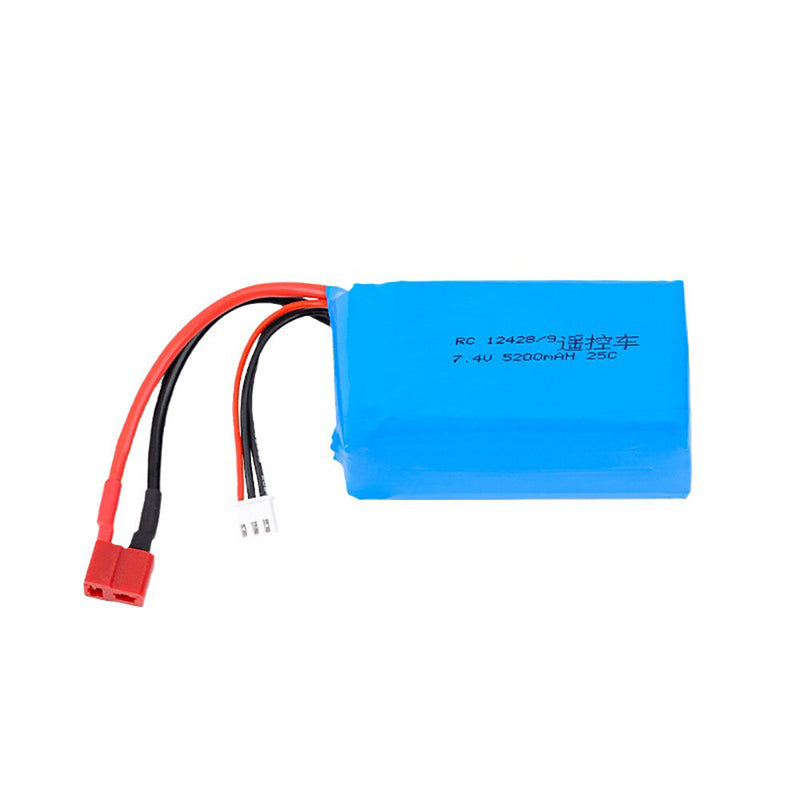 7.4V 5200mAh 25C Lipo Battery JST Plug for Waltoys 12428 12429 RC Car