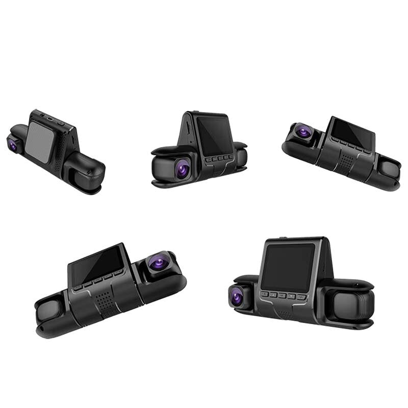 1080P Triple Lens Car Dash Cam Dashcam Front Inside & Rear HD Car DVR 120° Angle Loop Recording Gravity Sensor