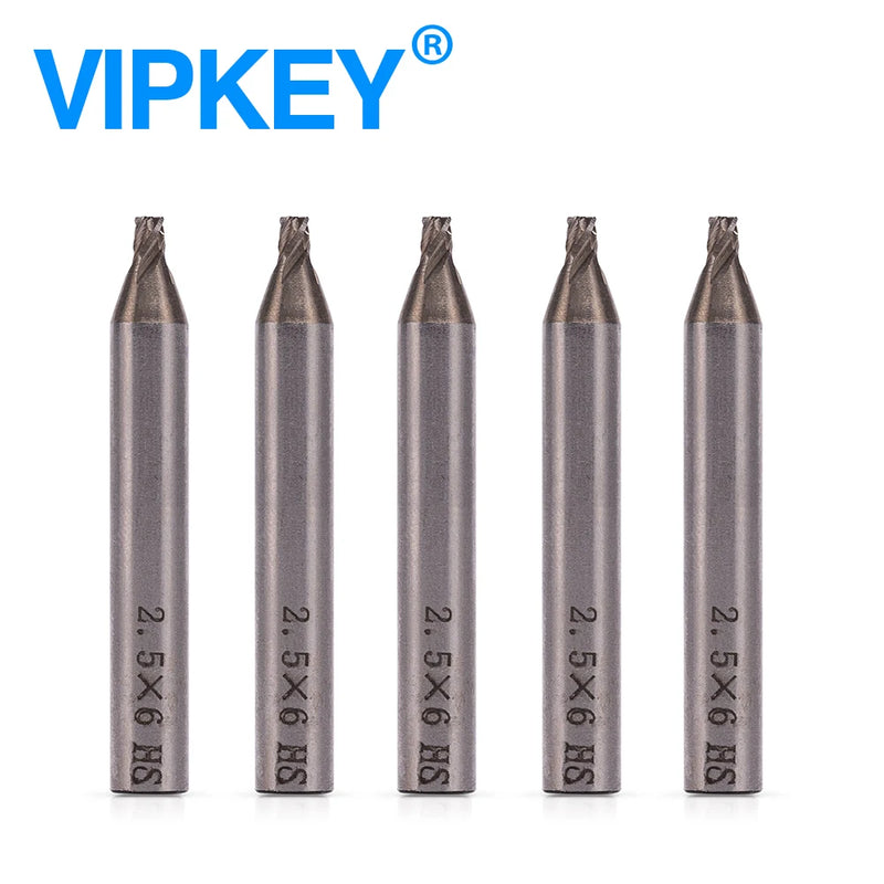 5pcs 1.5mm 2.0mm 2.5mm 3.0mm HSS End Milling Cutters For Different Brand Vertical Key Machines Parts Drill bit Locksmiths Tools