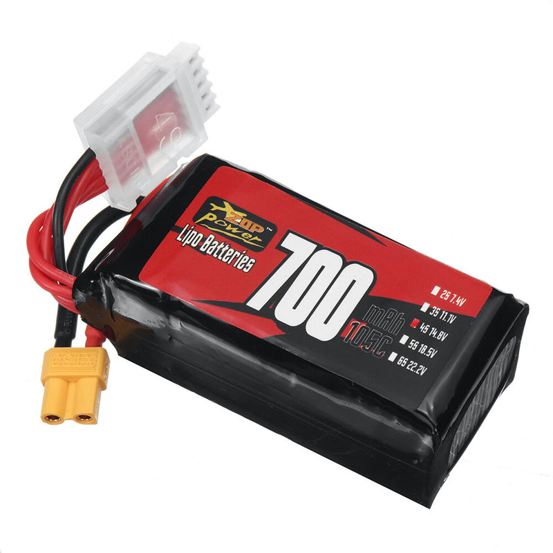 ZOP Power 4S 14.8V 700mAh 105C 10.36Wh LiPo Battery XT30 Plug for RC Helicopter Airplane