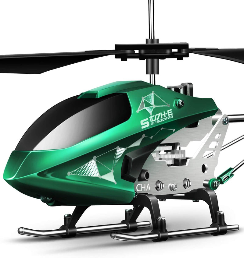 SYMA Remote Control Helicopter, S107H-E Aircraft with Altitude Hold, One Key take Off/Landing, 3.5 Channel, Gyro Stabilizer, High &Low Speed, LED Light Indoor to Fly for Kid Beginner(Green)