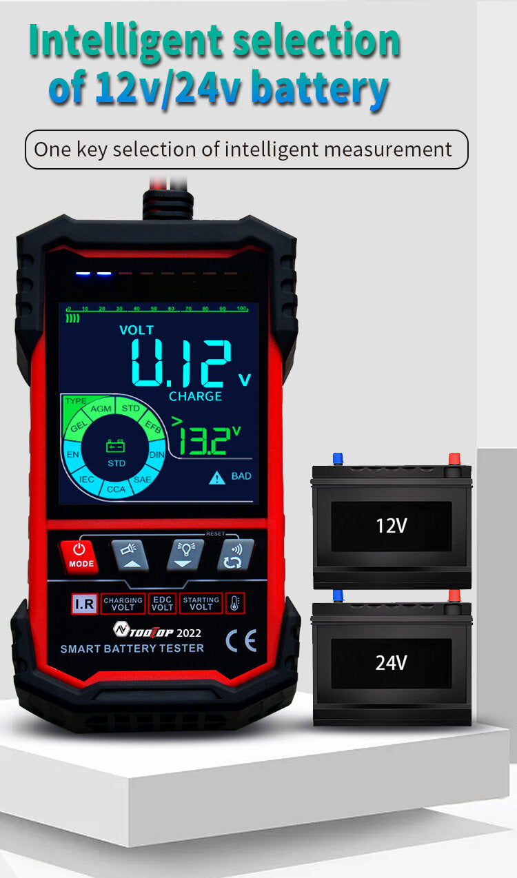 Battery Tester 3.2-inch Color Screen Automatically Recognizes Voltage