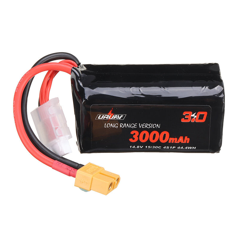 2Pcs URUAV VTC6 18650 4S 14.8V 3000mAh 15/30C 4S1P LR Li-ion LionPack Battery XT60 Plug for GEPRC Crocodile Baby 4 Crocodile7 Long Range FPV Racing Drone