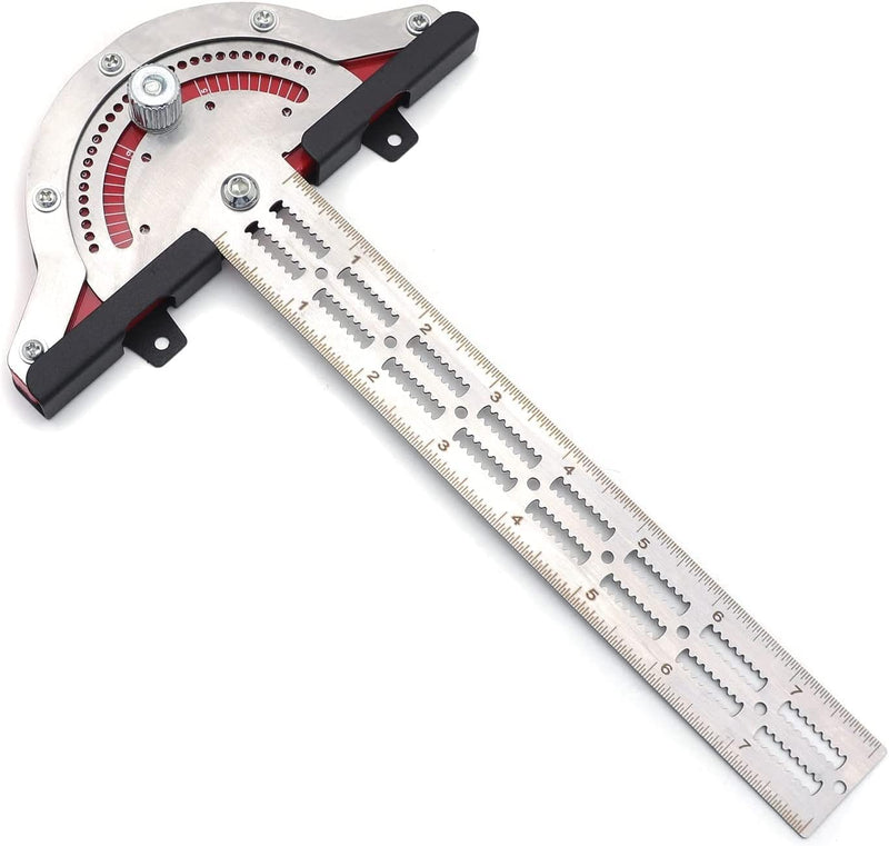 HTTMT- 8" Woodworker Edge Ruler 0-70°Adjustable Protractor Angle Finder Two Arm Carpentry Ruler Measure Layout Tool [P/N: ET-TOOL041-10-RAW]…