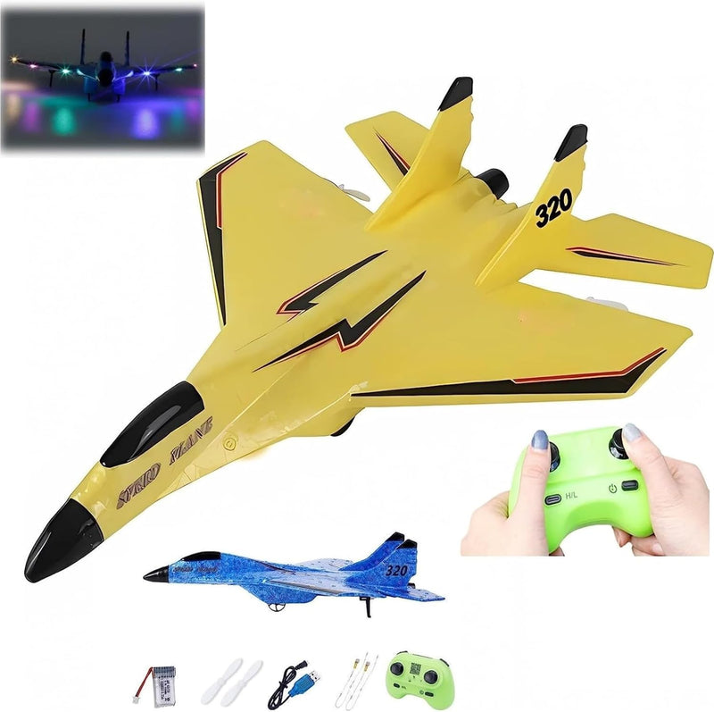 Remote Control Wireless Airplane Toy - 2.4Ghz Su-35 RC Plane, Foam RC Fighter Plane Jet with Lights, Drop-Resistant Fighter Glider, Remote Control Air Planes Toy for Flight Lovers