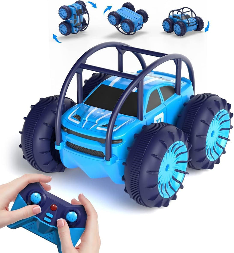 MaxTronic Amphibious Remote Control Car,Rechargeable RC Cars Toy 360° Flips Rotation Stunt Crawler 15KM/H 4WD All Terrain Outdoor Indoor Toy for Kids Boys Girls 3-12