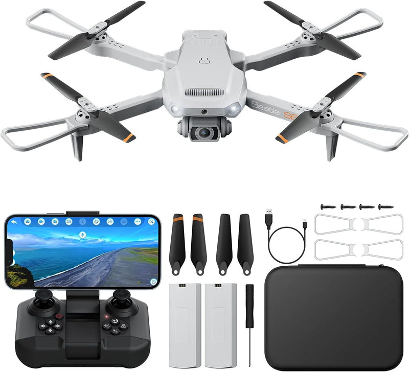 Drones with Camera for Adults Beginners Kids, Foldable E58 Drone with 1080P HD Camera, RC Quadcopter - FPV Live Video, Altitude Hold, Headless Mode, One Key Take Off/Landing, APP Control