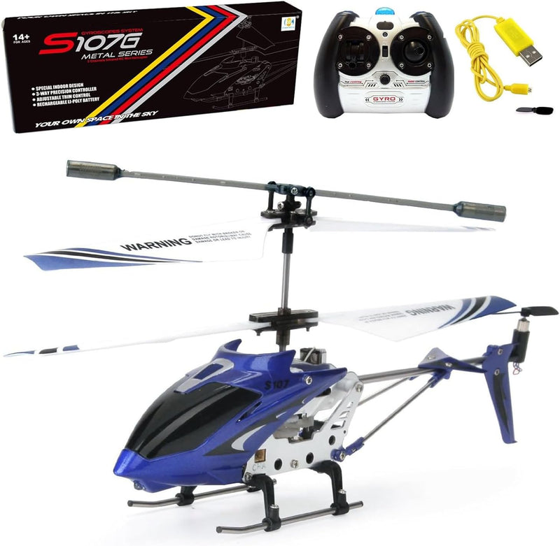 SYMA S107G 3 Channel RC Helicopter with Gyro, Blue