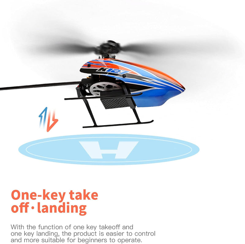 GoolRC RC Helicopter, WLtoys XK K127 Remote Control Helicopter, 4 Channel RC Aircraft with 6-Axis Gyro, Altitude Hold, One Key Take Off/Landing, Easy to Fly for Kids and Beginners, Include 3 Batteries