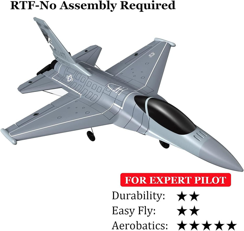 VOLANTEXRC 4CH RC Plane 2.4GHz RC Jet F-16 Fighting Falcon RC Airplane Fighter Ready to Fly with Xpilot Stabilizer System, One Key Aerobatic Perfect for Adults (761-10)