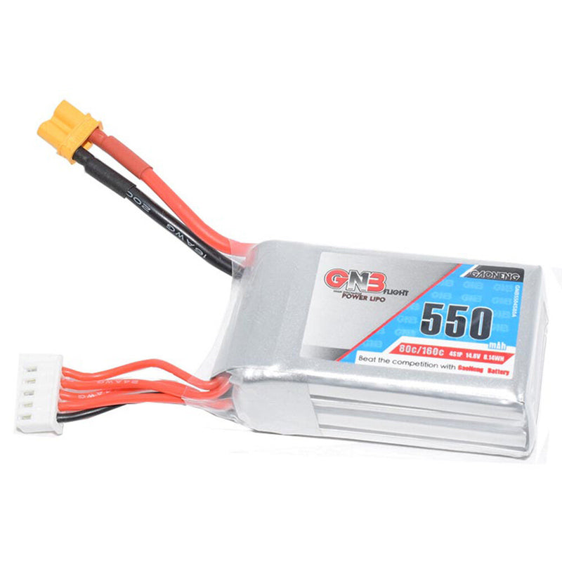 Gaoneng GNB 14.8V 550mAh 80C/160C 4S LiPo Battery XT30 Plug for RC FPV Racing Drone