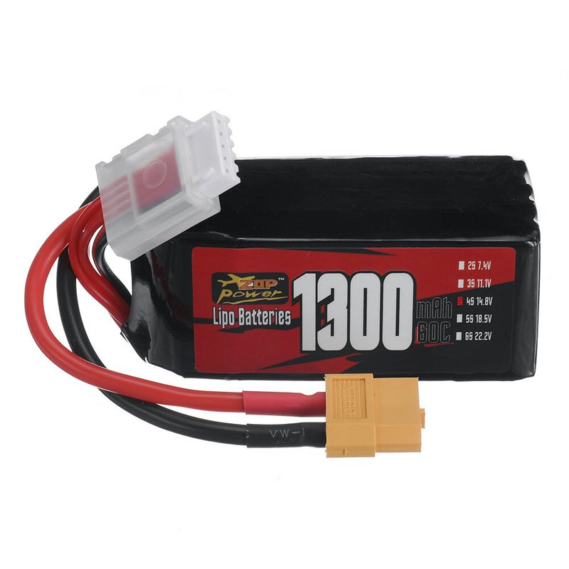 ZOP Power 4S 14.8V 1300mAh 60C 19.24Wh LiPo Battery XT60 Plug for RC Drone