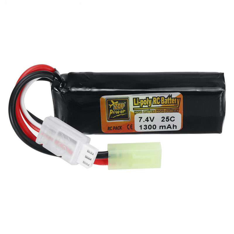 ZOP Power 2S 7.4V 1300mAh 25C LiPo Battery T Plug for RC Car Airplane Helicopter