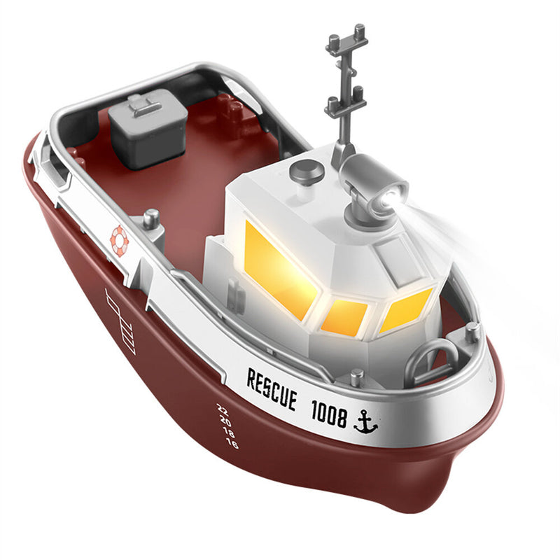 S820 1/32 2.4G Mini RC Boat LED Light Dual Motor Waterproof Remote Control Rescue 1008 Wireless Electric Vehicles Models Toys Kids Children Gift