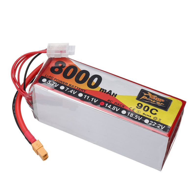 ZOP POWER 14.8V 8000mAh 90C 4S LiPo Battery XT60 Plug for RC Drone