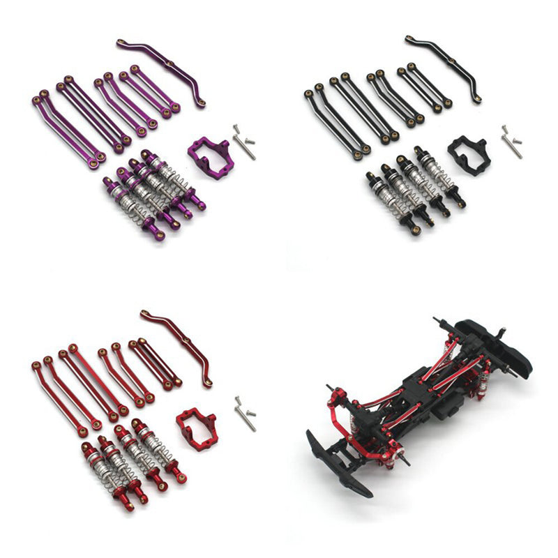 Upgraded Metal Shock Absorber Tie Rod Set For JJRC C8801 AUSTAR AX-8560 TRX4M 1/18 RC Car Accessories Parts