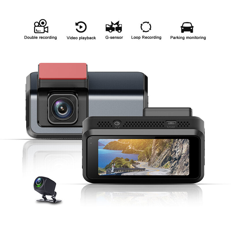V6 3" FHD 1080P Dash Cam Car DVR Double Lens Recording Night Vision Parking Monitor G-sensor Vedio