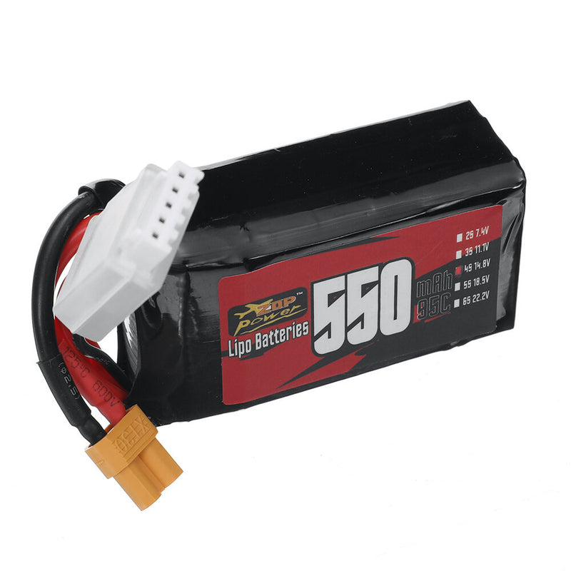 ZOP Power 4S 14.8V 550mAh 95C 8.14Wh LiPo Battery XT30 Plug for RC Drone FPV Racing