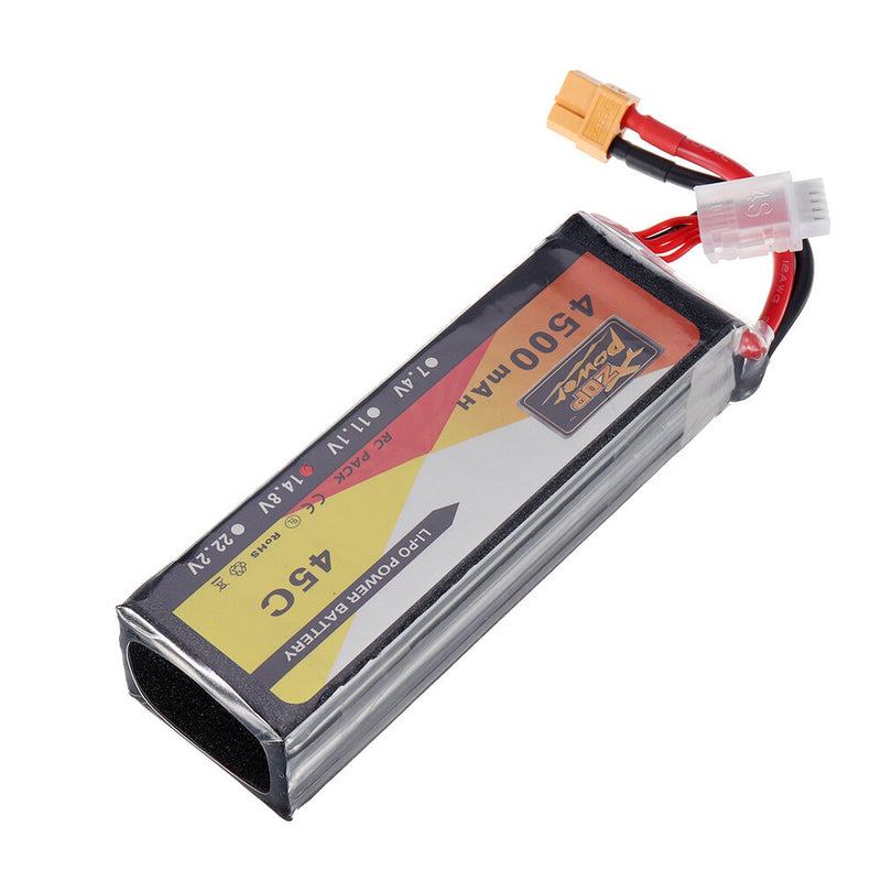 2Pcs ZOP Power 14.8V 4500mAh 4S 45C Lipo Battery XT60 Plug For RC Car Boat Quadcopter