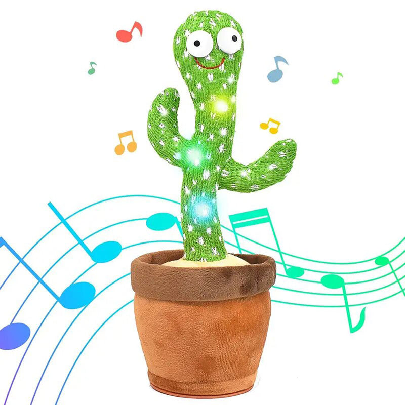 Baby Dancing Cactus Toys Talking Lighting Wriggle Singing Plush Toy Electric Shake Repeat English Songs Voice Recorder Babies Boys in Pot Decoration Children Funny Novelties