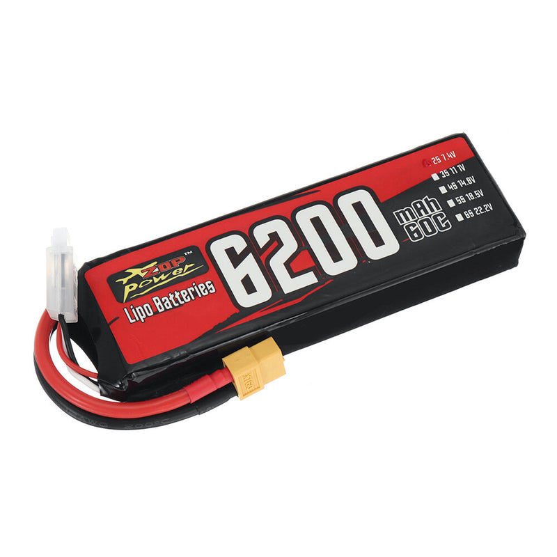 ZOP Power 2S 7.4V 6200mAh 60C 45.88Wh LiPo Battery XT60 Plug for RC Car