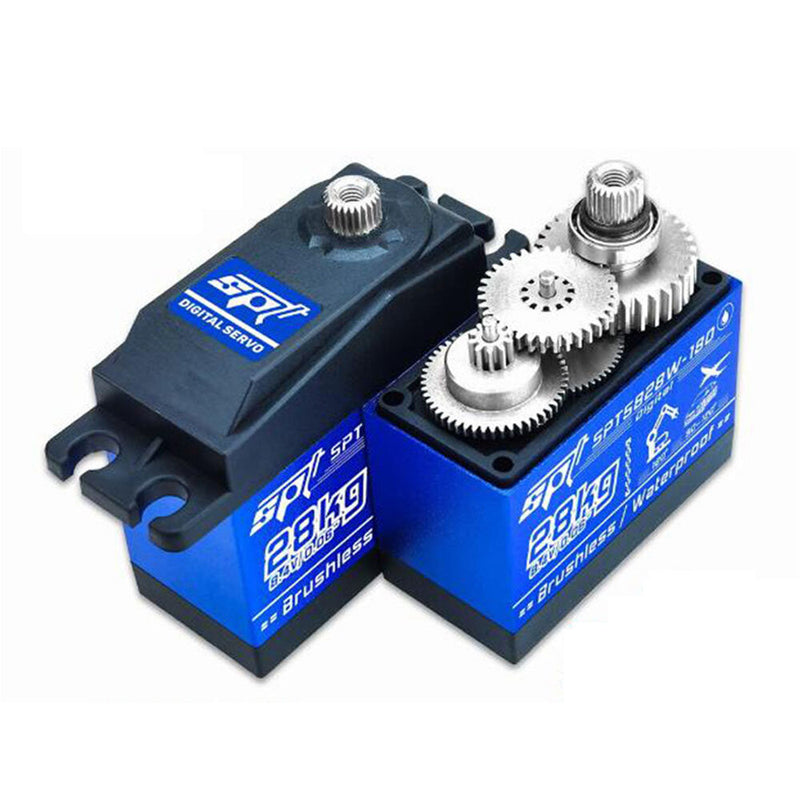 SPT5828W-180 Waterproof Brushless High-Speed Servo 28kg Torque Digital Servo for RC Cars and Robots