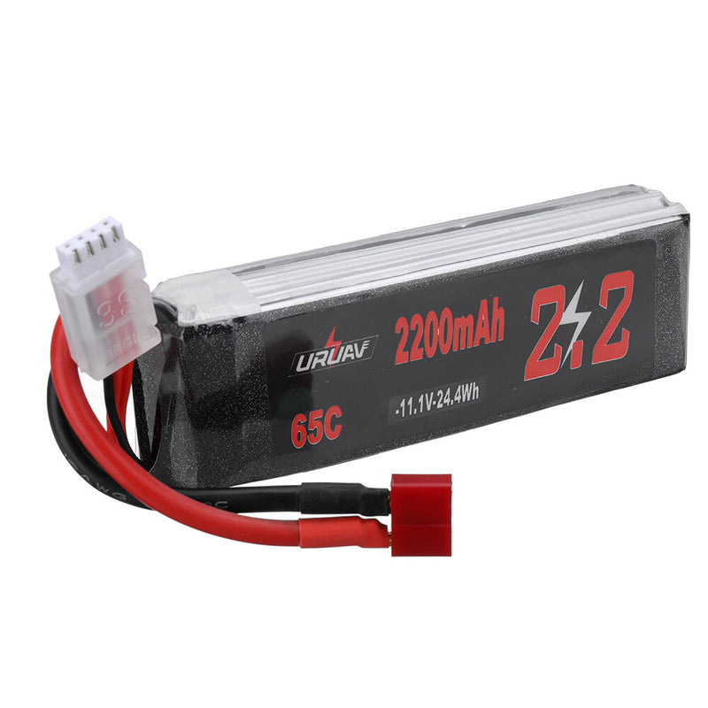 URUAV 11.1V 2200mAh 65C 3S LiPo Battery T Deans Plug for RC Car