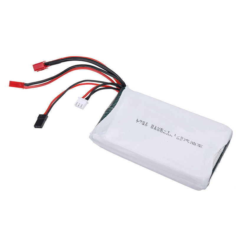 7.4V 5500mAh 8C 2S Lipo Battery with T/Tamiya/Futaba/JST Connector For LOSI 5IVE-T 1/5 RC Car Remote Control Vehicle Truck