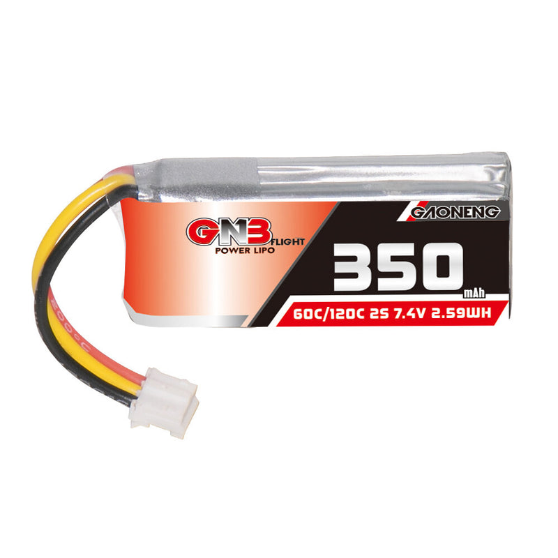 Gaoneng GNB3502S60A 7.4V 350mAh 60C 2S LiPo Battery PH2.0 Plug for 1:28 RC Car