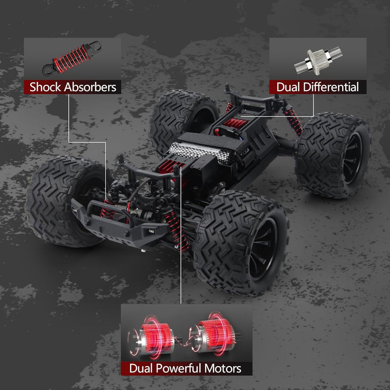High Speed RC Cars 40KPH for Adult, 9500E 1:16 Scale Remote Control Monster Truck, Racing Hobby RC Car for Adults, 4x4 All Terrain Off-Road RC Truck for Boys
