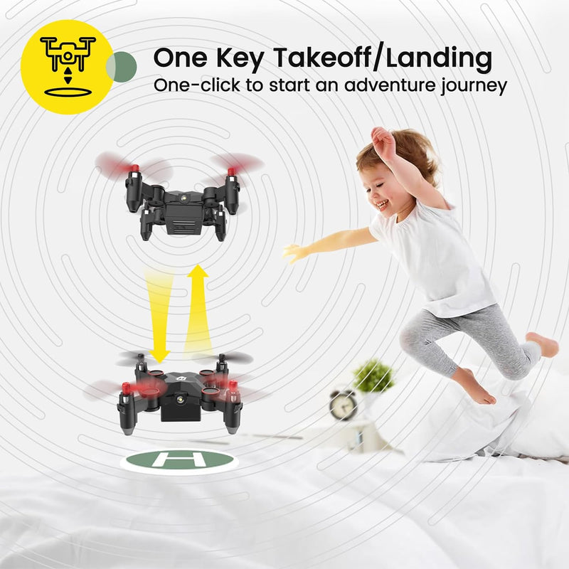 Holy Stone HS190 Drone for Kids, Mini Drone with One-Key Takeoff/Landing, 3D Flips, 3 Speeds and Auto Hovering, Gifts Toys for Boys and Girls, Red