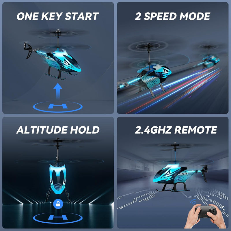 RC Helicopters Big Remote Control Helicopter for Kids Adults with 7+1 LED Light Modes, 30Mins Flight, Upgraded Altitude Hold,3.5 Channel, Easy Remote Helicopter Toys for Beginners Boys Girls