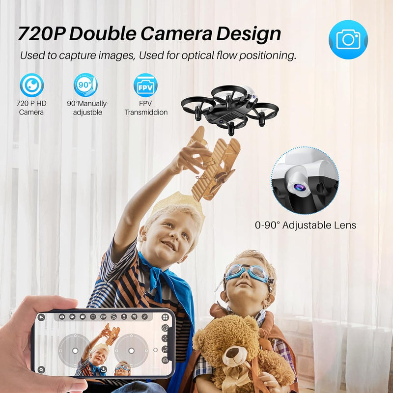 X700 Drone with 720 HD Camera, WiFi FPV Live Video, 6-Axis RC Quadcopter, Altitude Hold & Headless Mode, Optical Flow Positioning, One Key Take Off/Land App Control with 360°Flip for Beginners