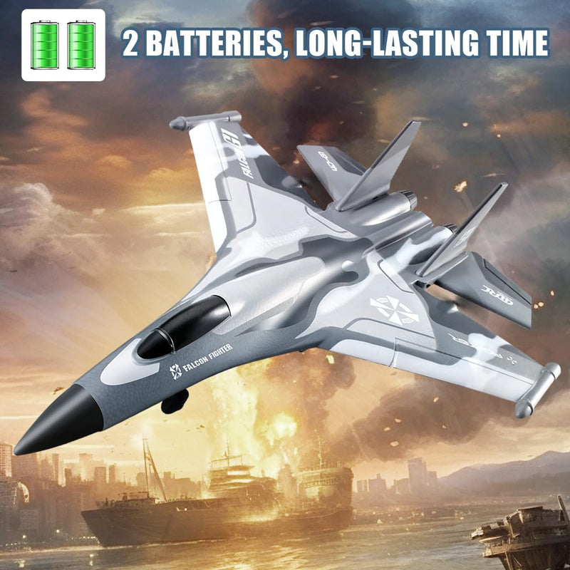 F22 RC Airplane 3 Channel Remote Control Airplane Fighter Toy, RC Stealth Plane Ready to Fly,Stunt Flying Upside Down,Two Batteries,Toy for Beginners Adult with Xpilot Stabilization System