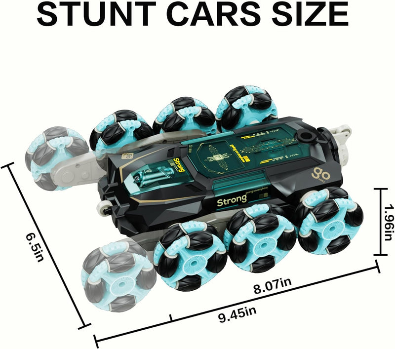 GYXL Gesture Sensing Stunt RC Car, 6WD Climbing Cars, RC Stunt Drift. 2.4Ghz Rechargeable Dual Remote Control Toys Cars, Toy for Kids 8 9 10 11 12 Year Birthday Coolest Best Gift