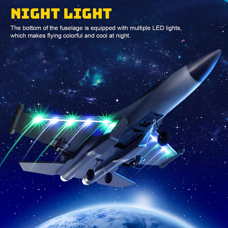 F22 RC Airplane 3 Channel Remote Control Airplane Fighter Toy, RC Stealth Plane Ready to Fly,Stunt Flying Upside Down,Two Batteries,Toy for Beginners Adult with Xpilot Stabilization System
