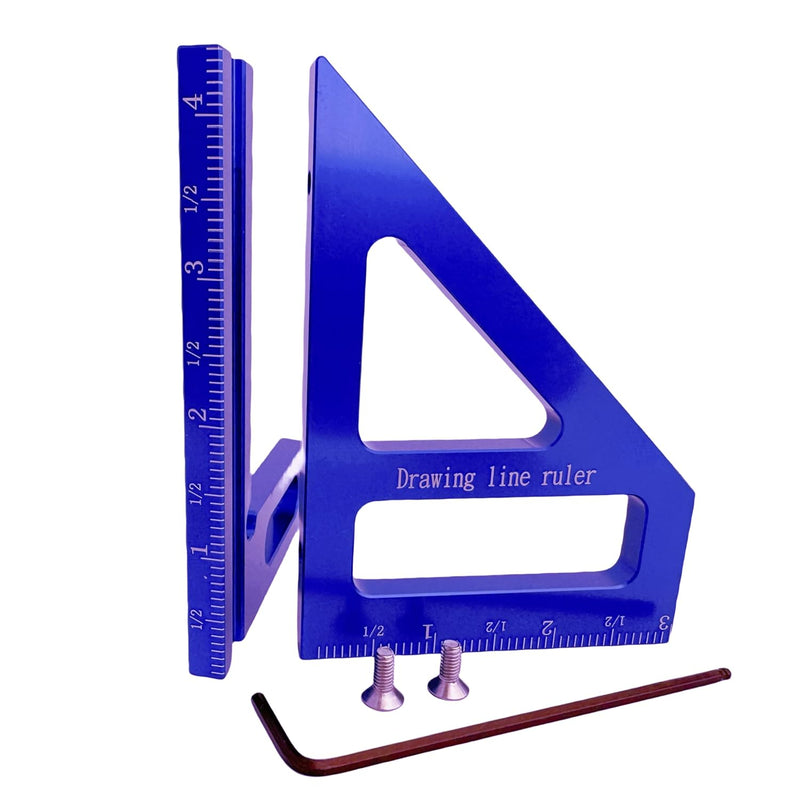 Zeglavi 45/90 Degree Aluminum Alloy Woodworking Square Protractor Miter Triangle Ruler Layout Measuring Tool for Engineer Carpenter