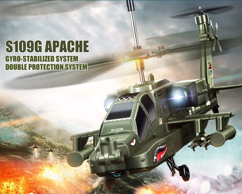 POCO DIVO Apache AH-64 Helicopter RC Flight Infrared 3CH AH64 S109 Gyro Military Aircraft Model S109G