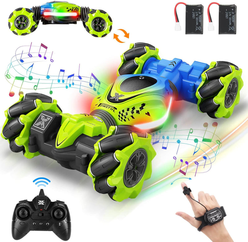 Fosgoit RC Car Gesture Sensing RC Stunt Car, Toys for Boys Girls 6-12, Best Gifts for Kids Boys 6 7 8 9 10 11 12 Years Old, 2.4GHz 4WD RC Cars Off-Road 360° Rotate All-Round Drift with Lights Music