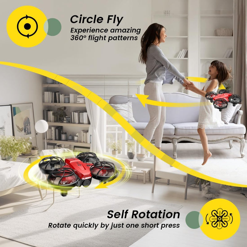 Holy Stone HS420 Mini Drone with HD FPV Camera for Kids Adults Beginners, Pocket RC Quadcopter with 2 Batteries, Toss to Launch, Gesture Selfie, Altitude Hold, Circle Fly, High Speed Rotation