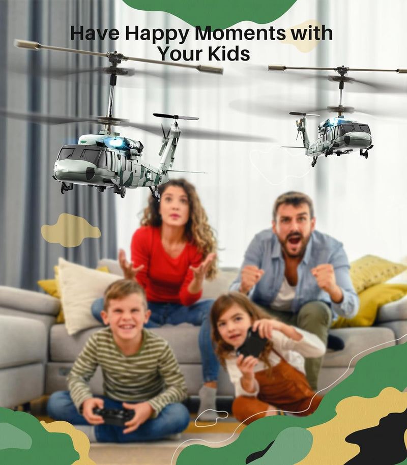 SYMA RC Helicopters Military Remote Control Helicopter for Kids Adults Army Fans with Lifelike Simulation,Stunning Night Flights,Upgraded Protection System, 3.5 Channel,Altitude Hold, Memorial Day